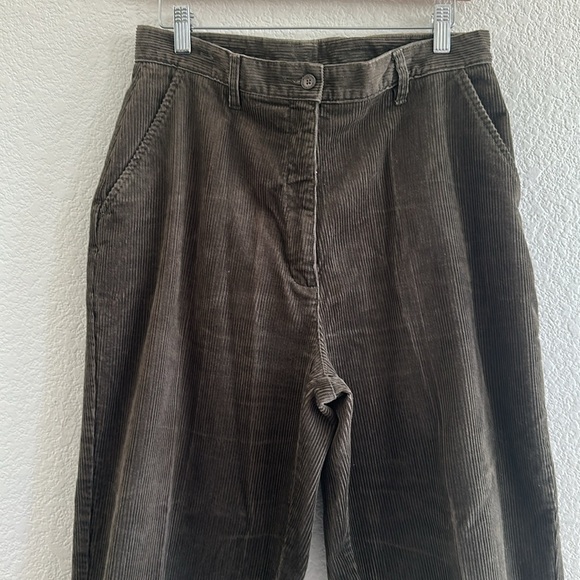 Woolrich Women's Dark Green Loden Corduroy Straight Leg Pants - Picture 3 of 6